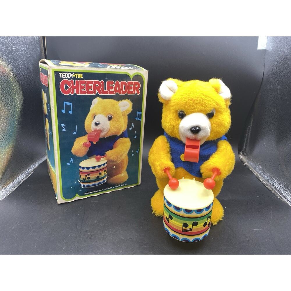 1980s Teddy Cheerleader Bear Battery Operated Tested Read!!!
